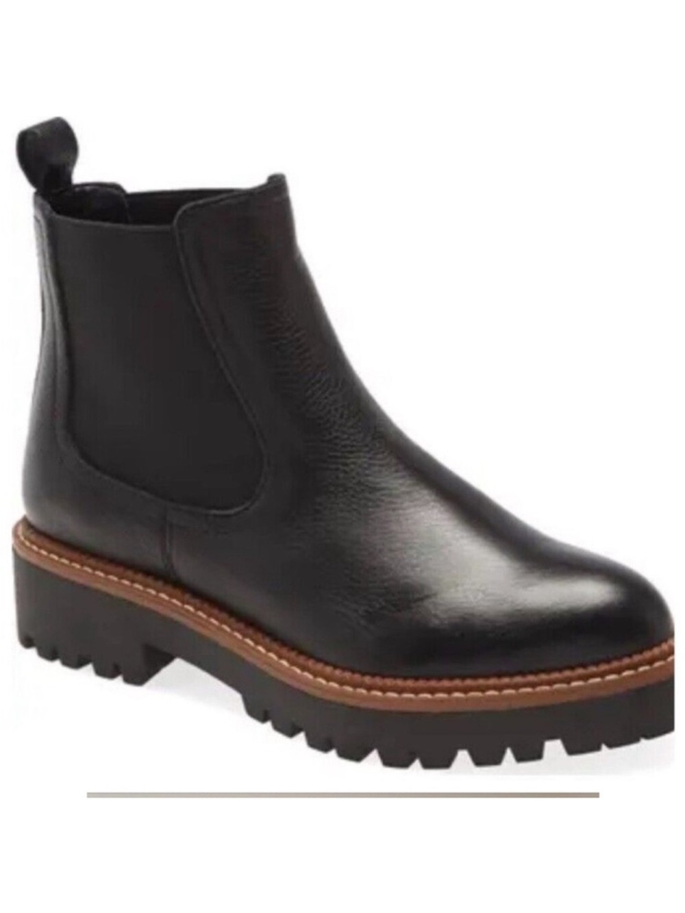 Caslon Miller Chelsea Boots Black Leather Pull on Size 10